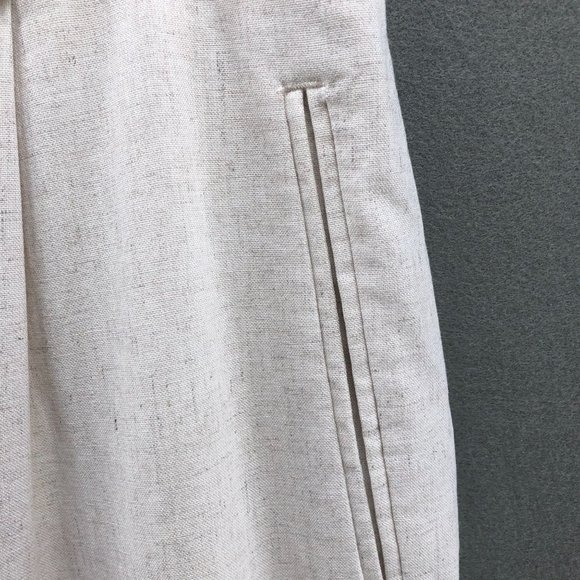 Vintage High Waisted Slub Cotton Breathable Relaxed Pants Womens Size 30 Oatmeal - Picture 6 of 12